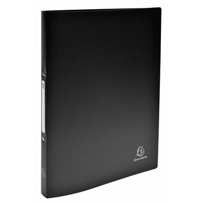 Exacompta - Classeur à anneaux A4 2 anneaux O-mech 15mm PP noir | 20 pièces