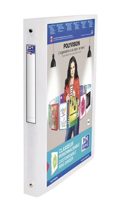 Oxford - Classeur de présentation Polyvision A4 4 anneaux O-mech dos 30 mm transparent | 12 pièces