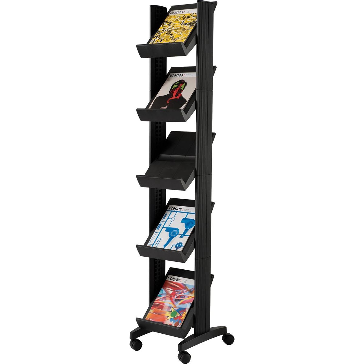 Paperflow - Porte-brochures mobile Corner Compact noir