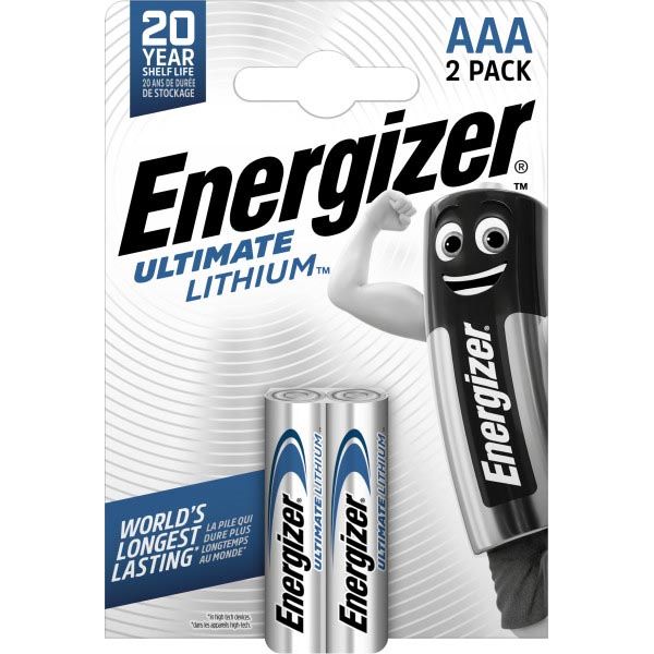 Energizer -  batterijen Lithium AAA, blister van 2 stuks