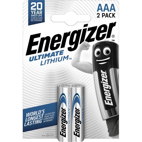 Energizer - Batteries Lithium AAA, cloque de 2 pièces