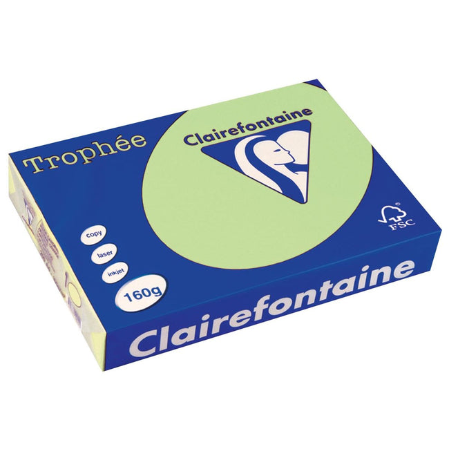 Clairefontaine - Trophée tel, papier coloré, A4, 160 g, 250 feuilles, vert