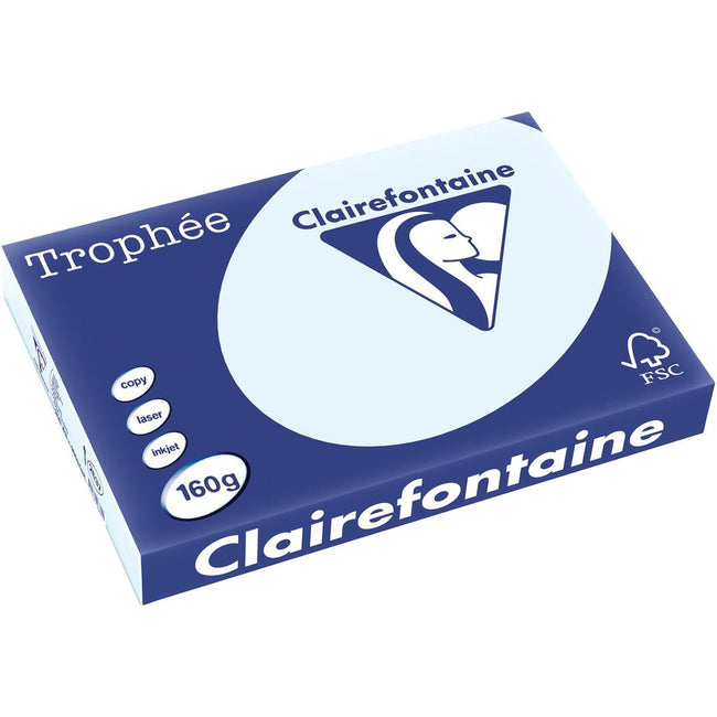 Clairefontaine - Trophée tel, gekleurd papier, A3, 160 g, 250 vel, azuurblauw