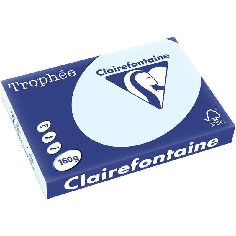 Clairefontaine - Trophée tel, papier coloré, A3, 160 g, 250 feuilles, bleu azur