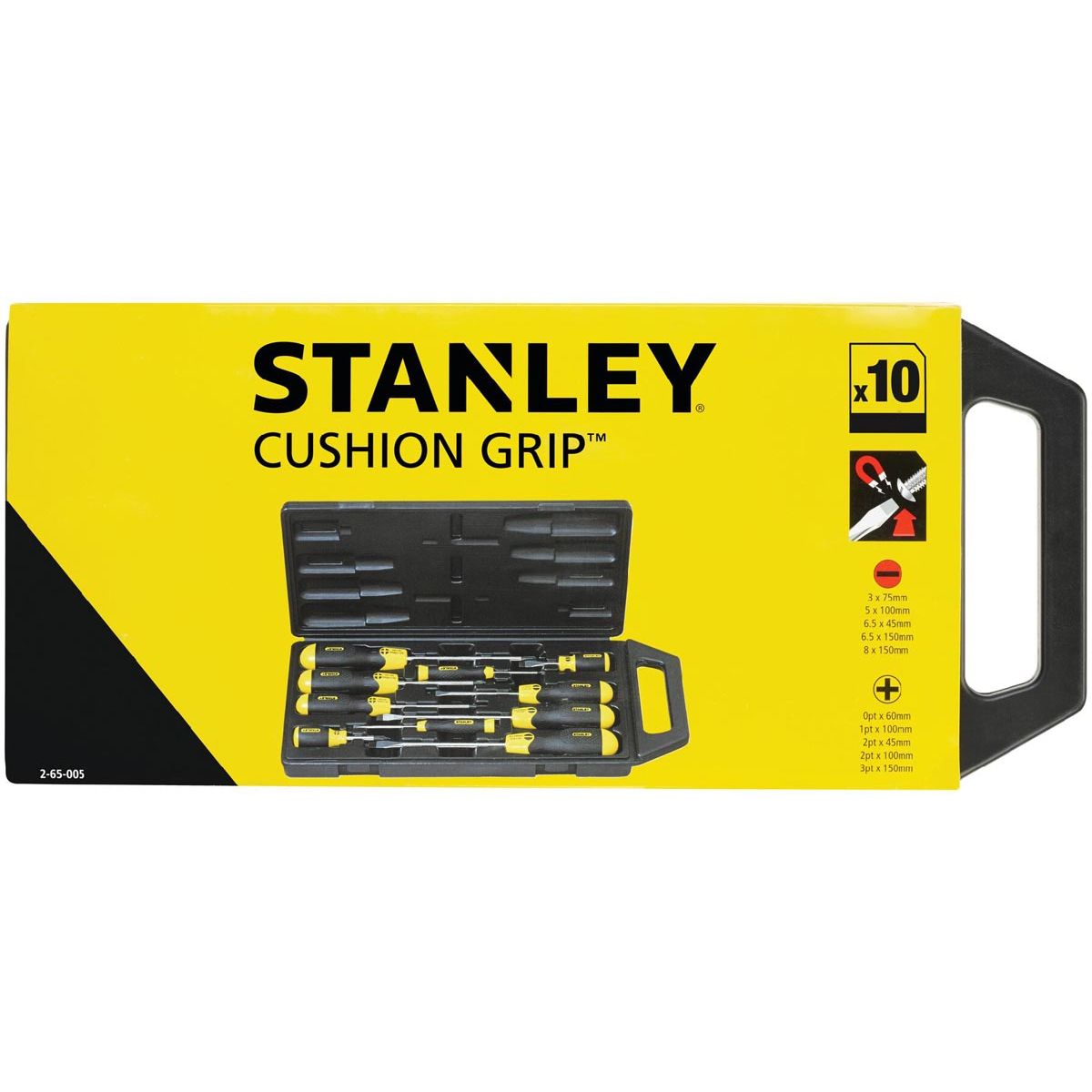 Stanley - Tournevis Cushion Grip, jeu de 10 pièces