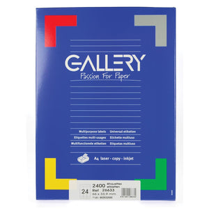 Galerie - étiquettes blanches, pi 66 x 33,9, coins arrondis, boîte de 2 400 étiquettes