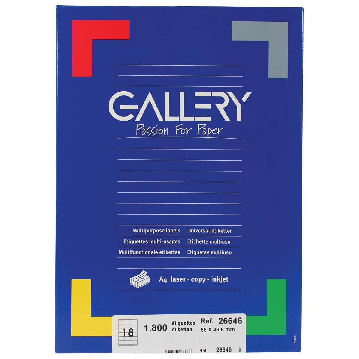 Galerie - Galerie White Labels Ft 66 x 46,6 mm (B x H), Runde Ecken, Schachtel mit 1.800 Etiketten