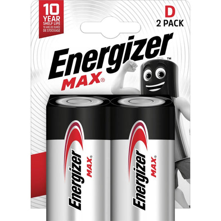 Energizer -  batterijen Max D, blister van 2 stuks