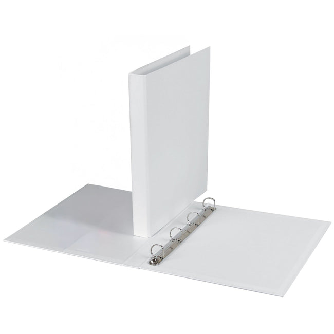 Quantore - Classeur à anneaux A4 4 anneaux D-mech 20mm PP blanc | 20 pièces