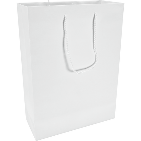 Klika -  Tas | Papier | met koord | 27x 12x37cm | draagtas | wit | 100 stuks
