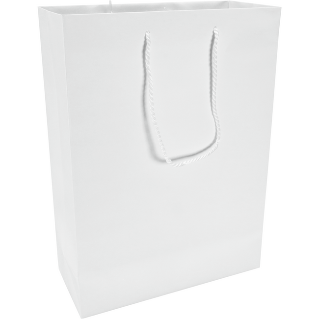 Klika -  Tas | Papier | met koord | 27x 12x37cm | draagtas | wit | 100 stuks