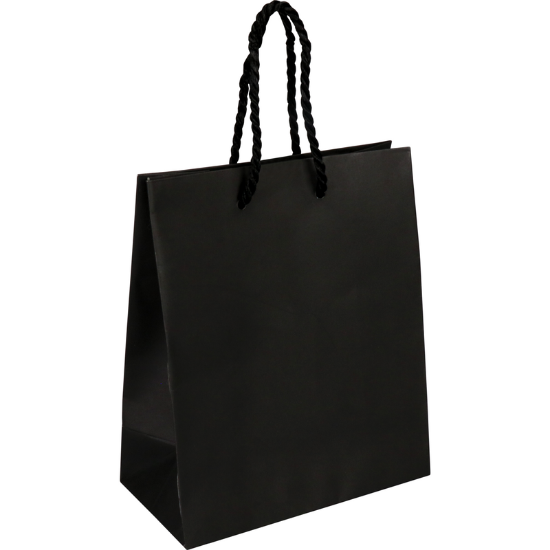 Klika - Sac | Papier | avec cordon | 16x8x19cm | sac fourre-tout | noir | 100 pièces