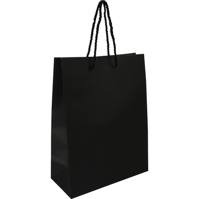 Klika -  Tas | Papier | met koord | 22x 10x29cm | draagtas | zwart | 100 stuks