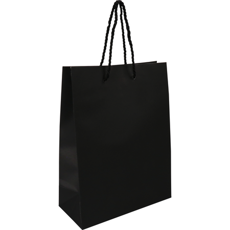 Klika - Tasche | Papier | mit Kordel | 22x 10x29cm | Einkaufstasche | schwarz | 100 Stück