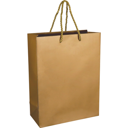 Neutre - Sac | Papier | avec cordon | 22x 10x29cm | sac fourre-tout | or/blanc | 100 pièces