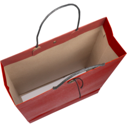 Klika - Tas | Papier verdrehte Papierkabel Japanische Schließung 25,5x 10x33cm | Tragetasche | Rot | Tasche mit 10 Teilen