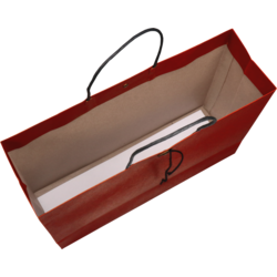 Klika - Tas | Papier verdrehte Papierkabel Japanische Schließung 32,5x 10x24cm | Tragetasche | Rot | Tasche mit 10 Teilen