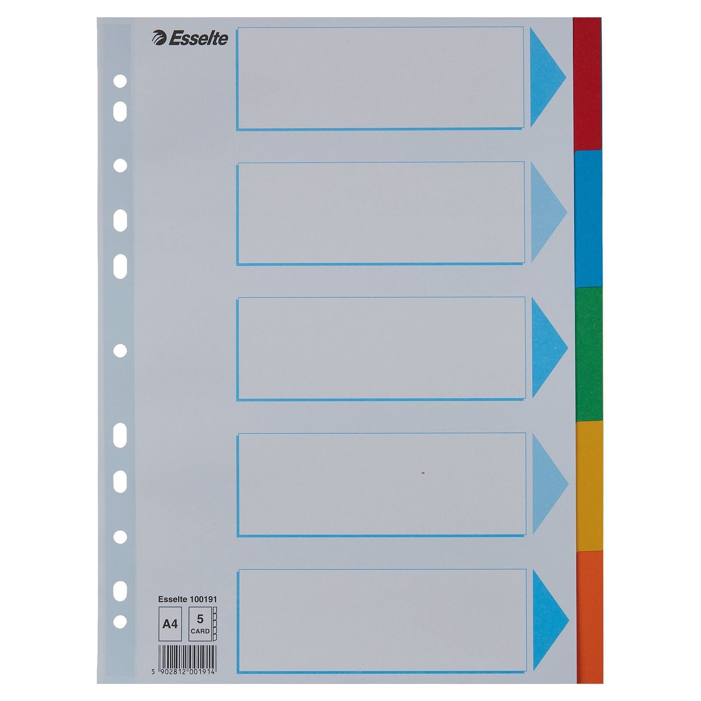 Esselte - Tabs Standard A4 5-teiliger Karton 11-Ring mit Deckblatt sortiert