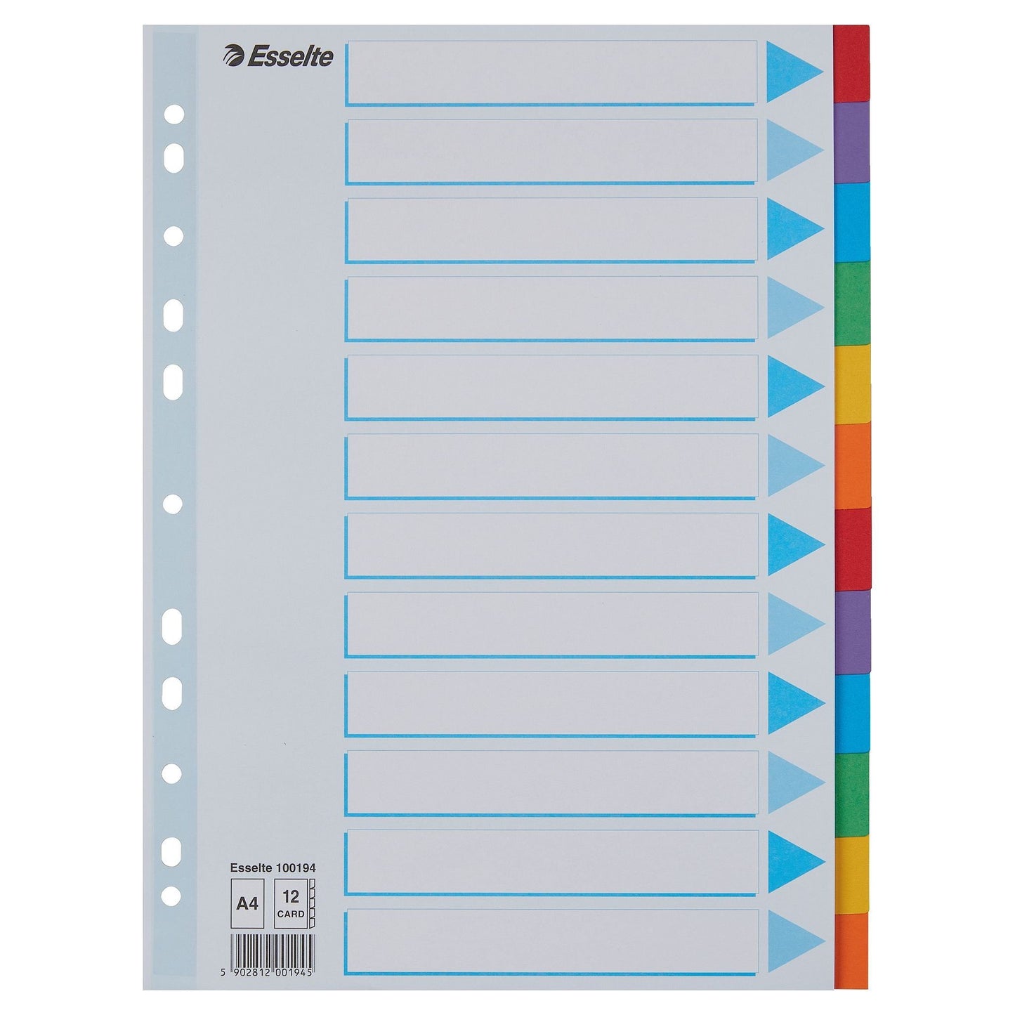 Esselte -  Multi-coloured Cardboard Dividers Blanco tabbladindex Doos