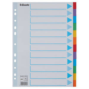 Esselte -  Multi-coloured Cardboard Dividers Blanco tabbladindex Doos