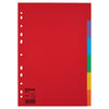 Esselte - Onglets Economy A4 6 pièces en carton 11 anneaux assortis | 20 pièces