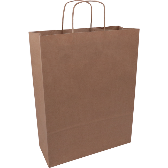 Klika - Tas | Kraftpapier verdrehte Papierkabel 32x 12x41cm | Tragetasche | Braun | 100 Stück