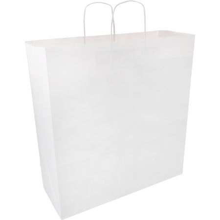Klika -  Tas | Kraftpapier | gedraaid papieren koord | 45x 17x48cm | draagtas | wit | 100 stuks