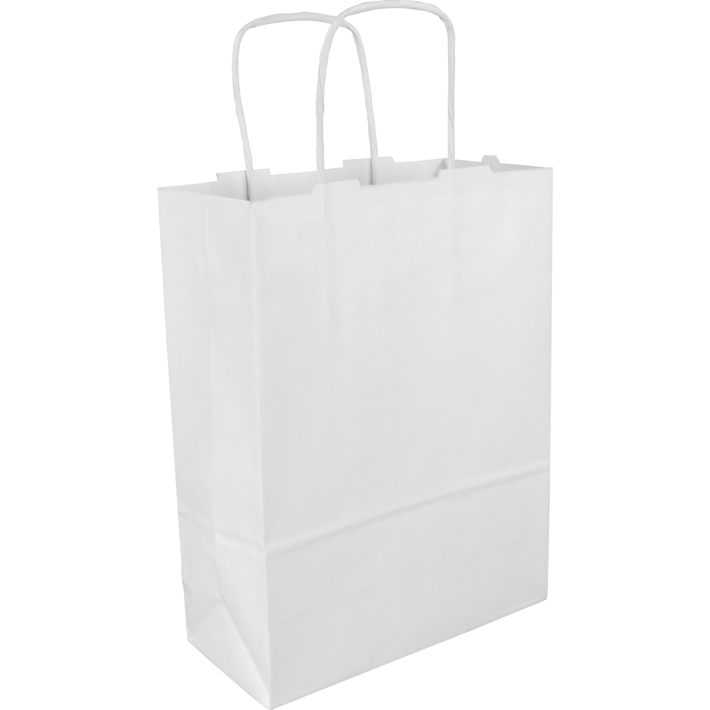 Klika -  Tas | Kraftpapier | gedraaid papieren koord | 18x 8x24cm | draagtas | wit | 100 stuks