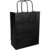 Klika - Sac | Papier kraft | cordon de papier torsadé | 18x8x24cm | sac fourre-tout | noir | 100 pièces