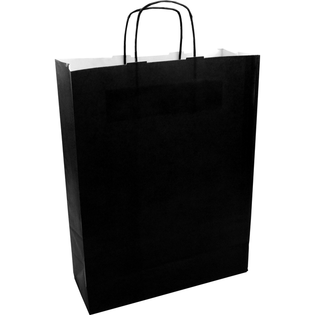 Klika -  Tas | Kraftpapier | gedraaid papieren koord | 32x 12x41cm | draagtas | zwart | 100 stuks