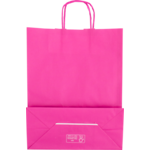 Klika - Tas | Kraftpapier verdrehte Papierkabel 26x 12x35cm | Tragetasche | Pink | 50 Stück