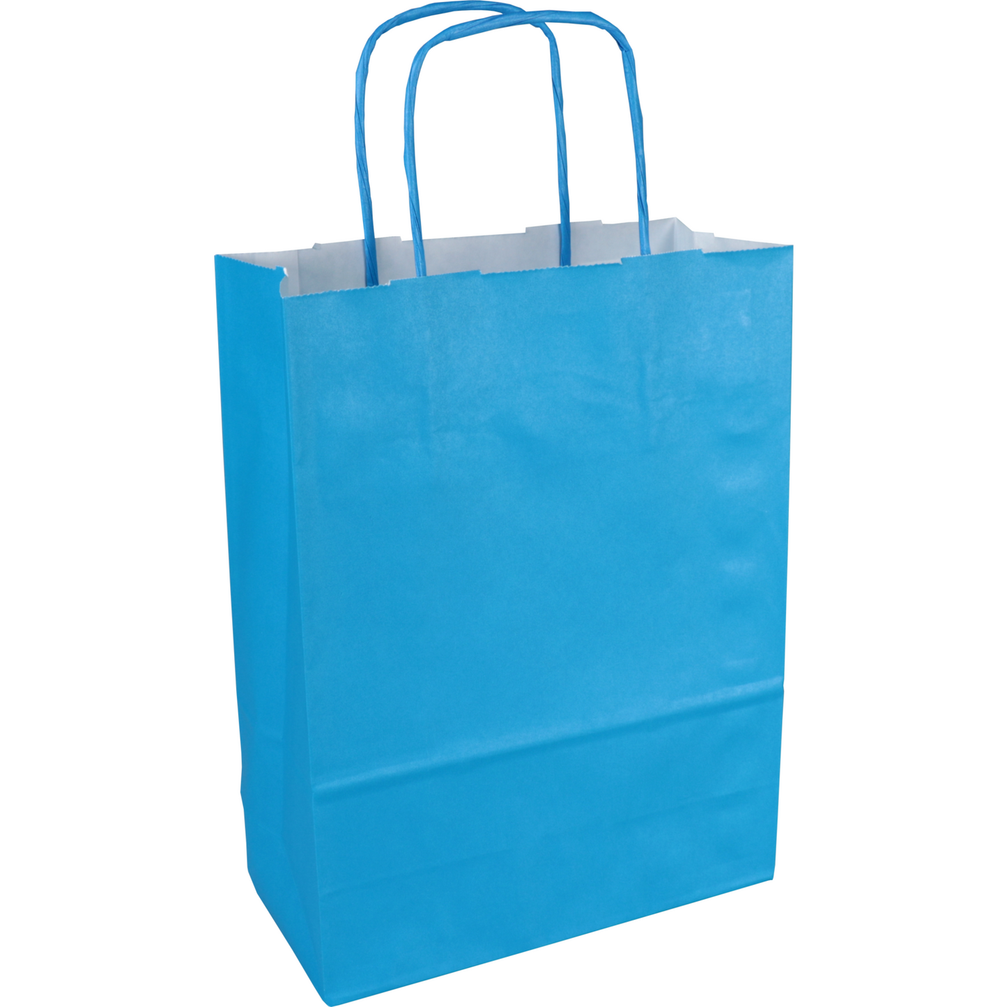 Klika - Tas | Kraftpapier verdrehte Papierkabel 18x 8x22cm | Tragetasche | Blau | 50 Stück