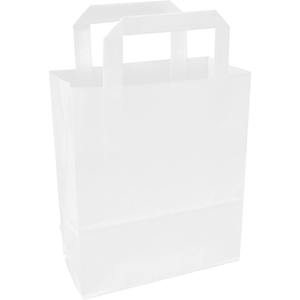 Klika -  Tas | Papier | platte handgreep | 18x 8x22cm | draagtas | wit | 250 stuks