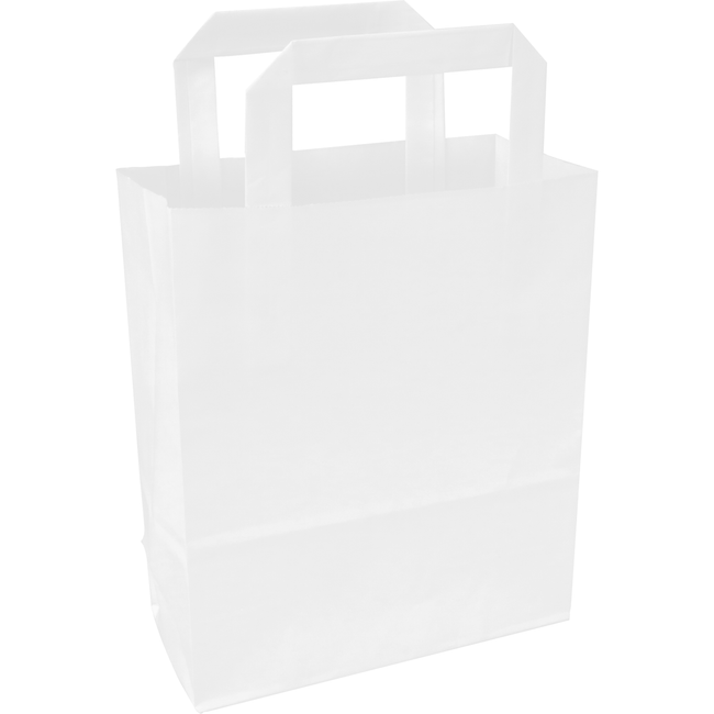 Klika -  Tas | Papier | platte handgreep | 18x 8x22cm | draagtas | wit | 250 stuks