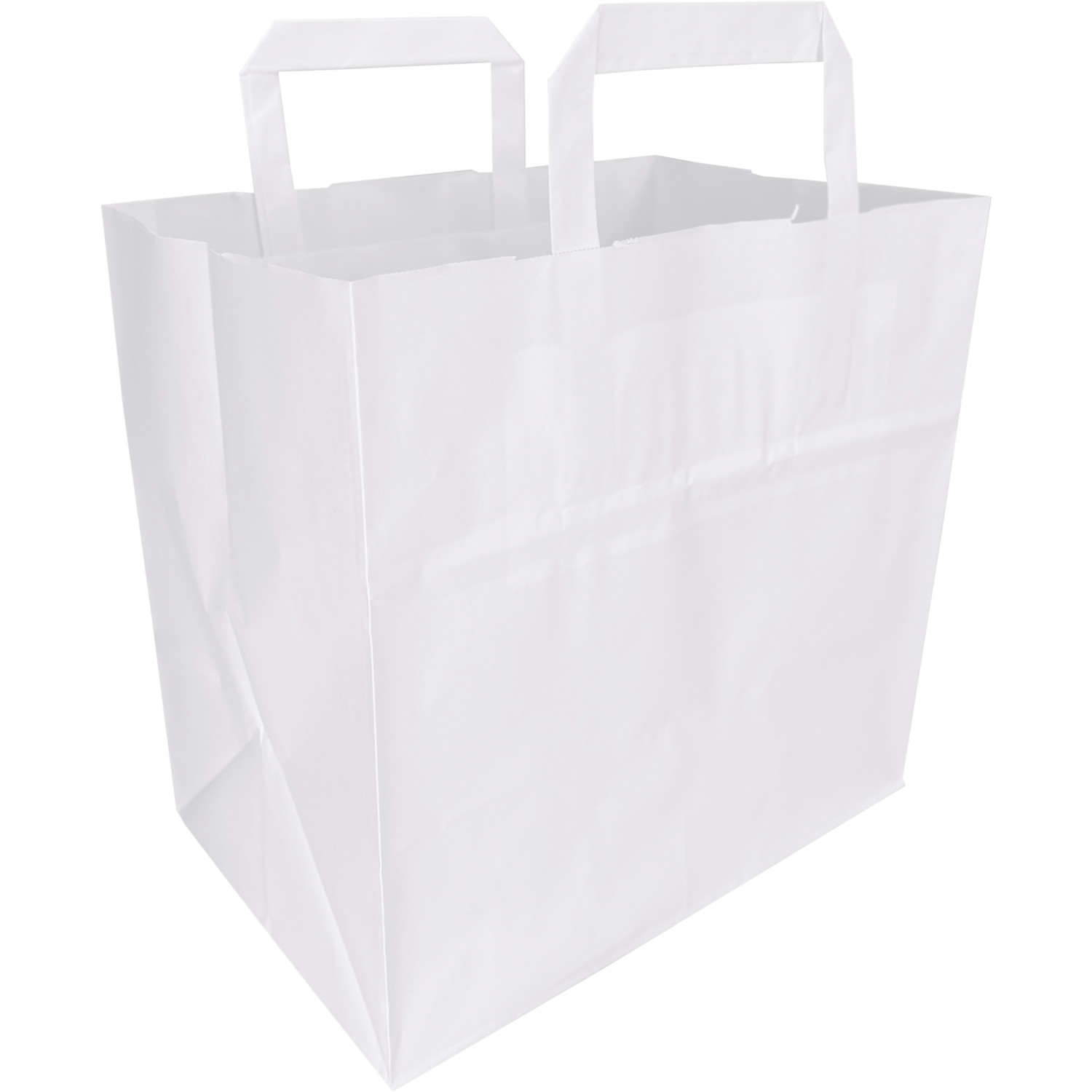 Klika -  Tas | Papier | platte handgreep | 26x 17x25cm | draagtas | wit | 400 stuks