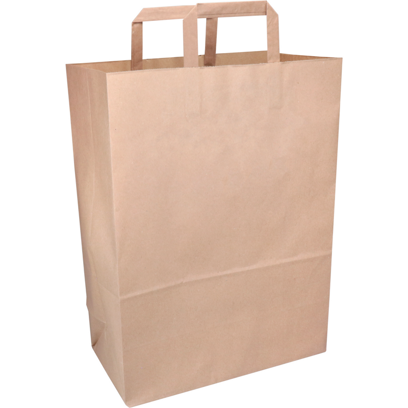 Klika -  Tas | Papier | platte handgreep | 32x 16x43cm | draagtas | bruin | 250 stuks
