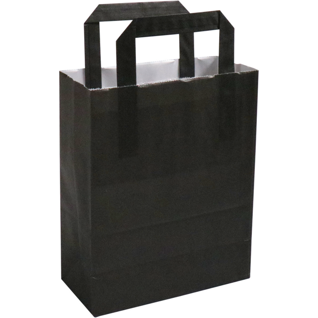 Klika -  Tas | Papier | platte handgreep | 18x 8x22cm | draagtas | zwart | 250 stuks