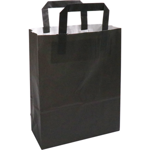 Klika -  Tas | Papier | platte handgreep | 22x 10x28cm | draagtas | zwart | 250 stuks