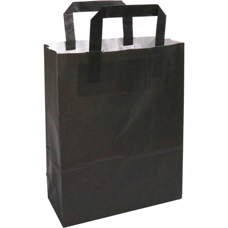 Klika - Sac | Papier | poignée plate | 22x 10x28cm | sac fourre-tout | noir | 250 pièces