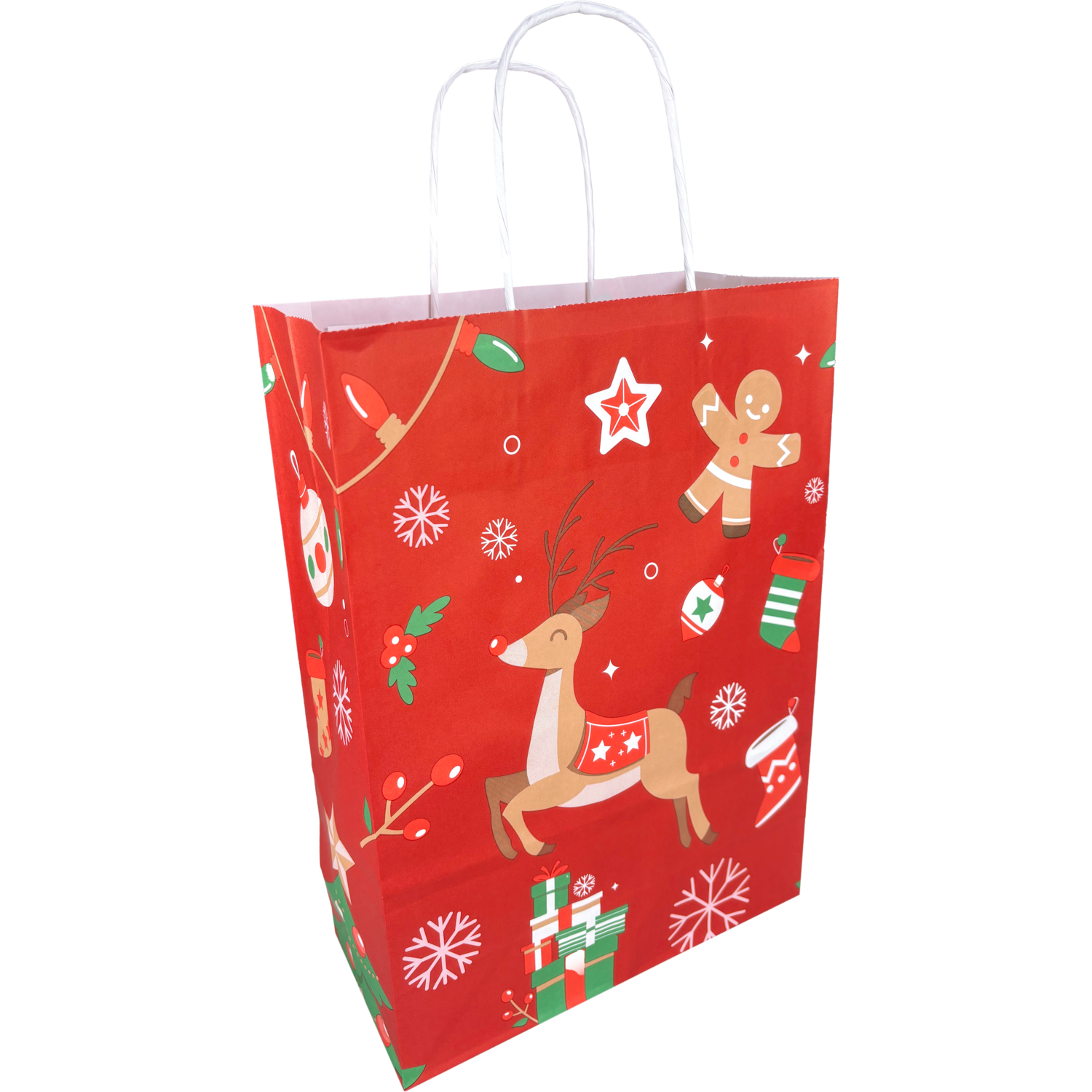 Klika -  Tas | Hert | Papier | gedraaid papieren koord | 22x 10x31cm | draagtas | rood | 250 stuks