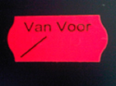 Klika - Etiquette 2612 fl.rouge perm D'AVANT 54 000