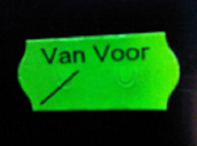 Klika - Etiquette 2612 fl.vert permanente D'AVANT 54000