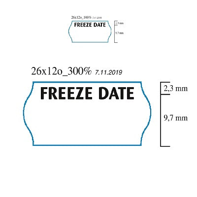 Klika - Etiket 2612 wit diepvries FREEZE DATE