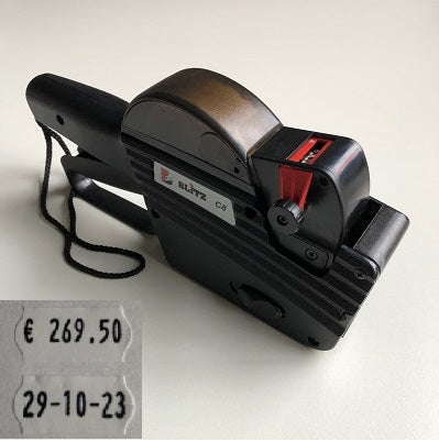 Klika -  Prijstang BLITZ C8 datum afdruk €2345.78