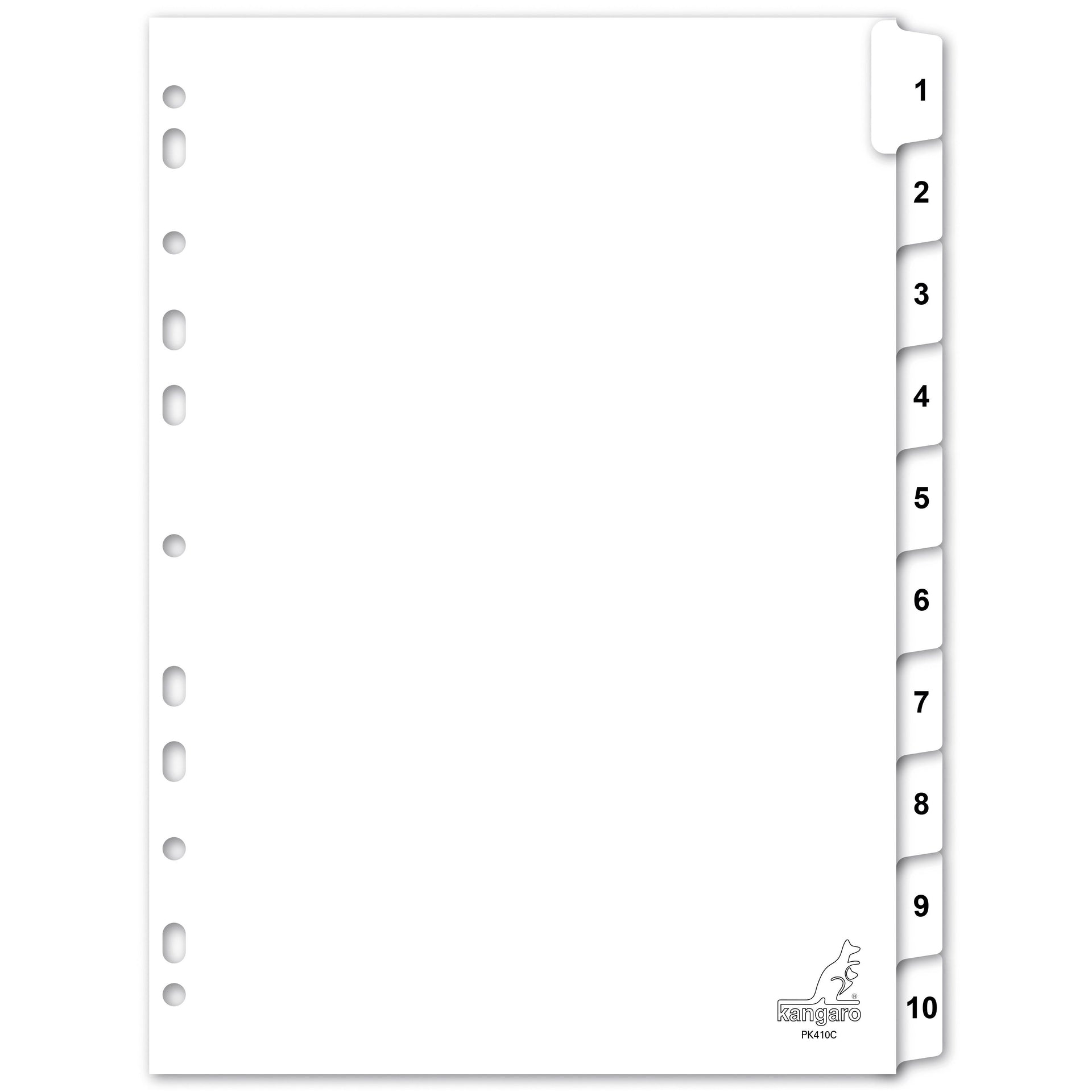 Kangaro -  Tabblad  4r pk410c nr 1 10 wit karton | 20 stuks