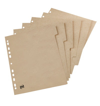 Oxford - Onglets 11 trous 5 pièces carton naturel | 20 pièces