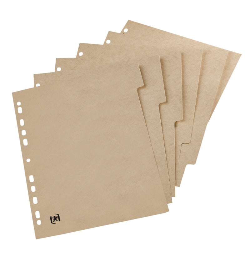 Oxford - Onglets 11 trous 5 pièces carton naturel | 20 pièces