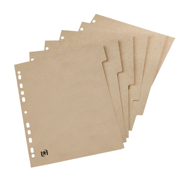 Oxford - Onglets 11 trous 5 pièces carton naturel | 20 pièces