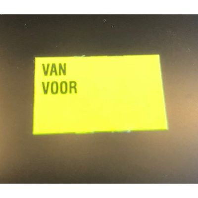 Klika -  Etiket 2616 recht fl.geel Van Voor semi