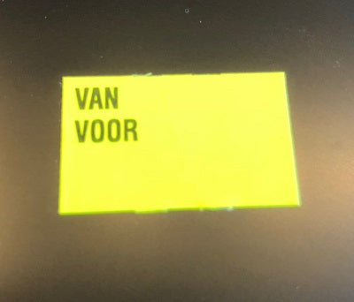 Klika -  Etiket 2616 recht fl.geel Van Voor semi